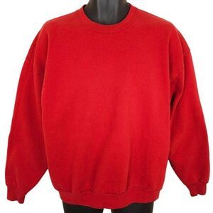 Vintage Jerzees Blank Sweatshirt Mens Size XL Red 90s Y2K Crewneck